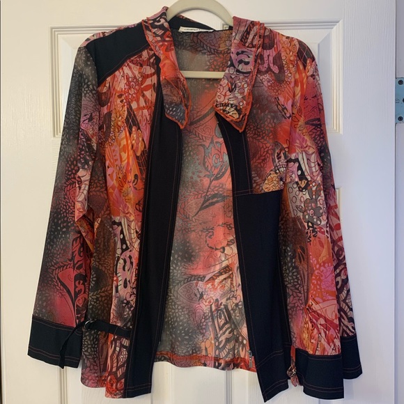 Sheer Floral Colorful Jacket NWOT - Picture 3 of 11